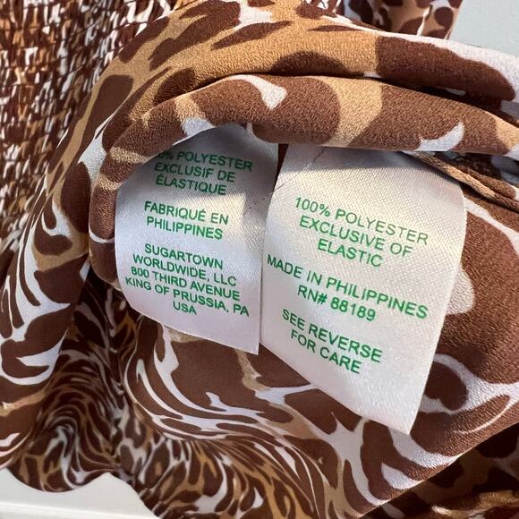 Lilly Pulitzer Leopard Demi Long Sleeve Smocked Top Size M - Picture 5 of 9